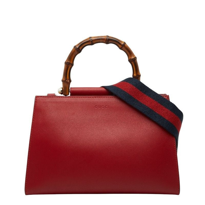 Gucci Bambu Nimfair Shoulder Bag 2-Way Multi Harako Leather