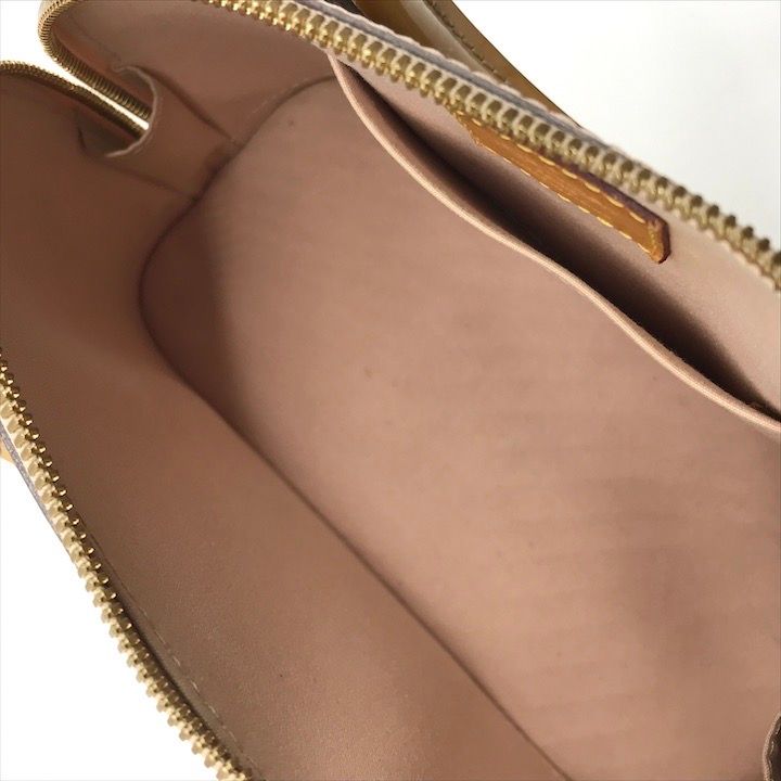 Louis Vuitton Vernis Alma BB Enamel 2-Way Shoulder Hand Bag Beige