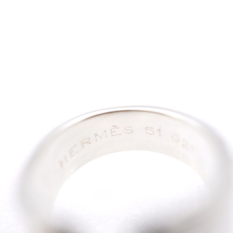 Hermes Mexico Double Silver 925/18k Yellow Gold Ring #51 Ring Yellow Gold
