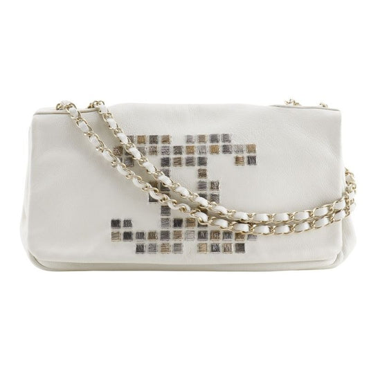 Chanel Chain Shoulder Coco Double Lambskin White