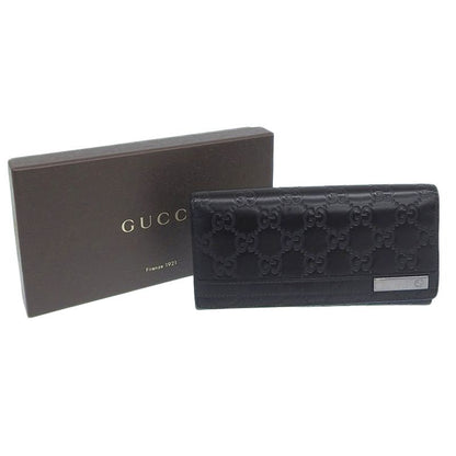 Gucci GG Striped 233112 Calf Black Unisex Long Wallet