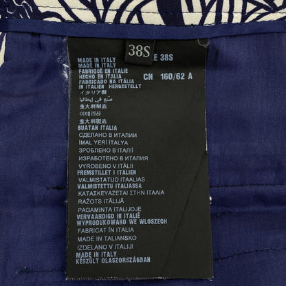 Prada - Silk Allover Flower Print Tapered Pants - 38S - Navy White - Women's