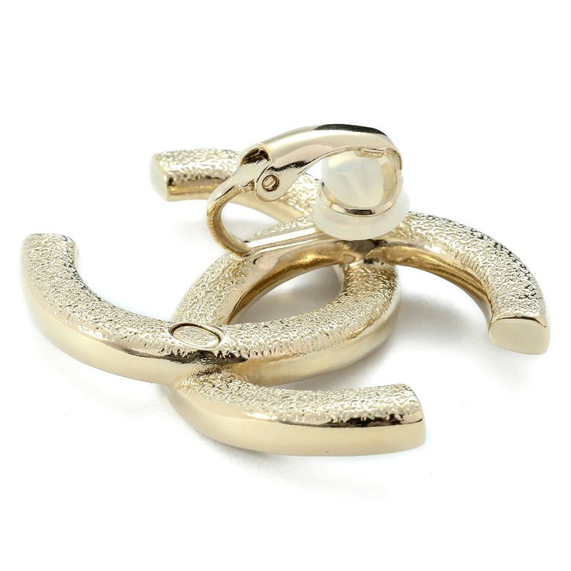 Chanel Earrings Logo Earrings Gold