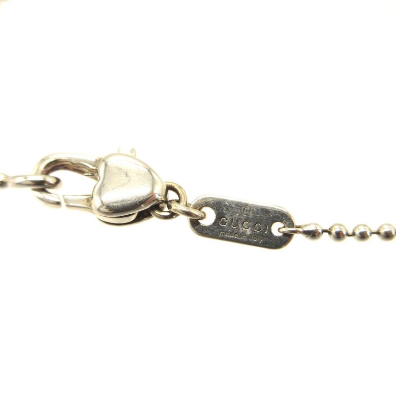 Gucci Heart 925 Ag925 Silver Ball Chain Necklace 0200 Gucci