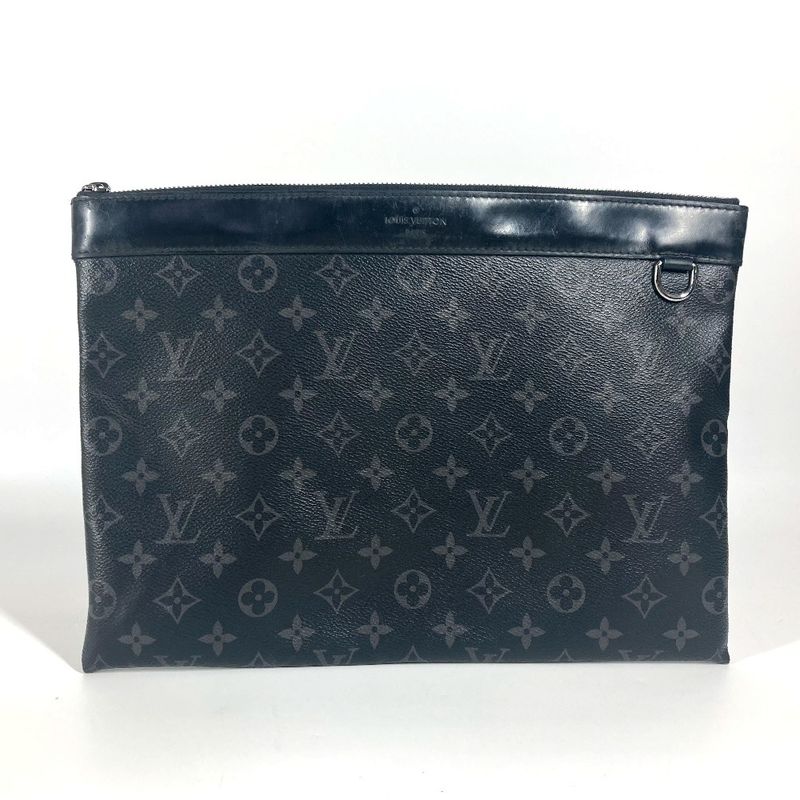 Louis Vuitton Pochette Discovery Clutch Bag M62291 Monogram Eclipse Canvas Black