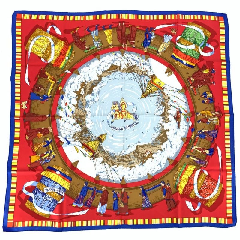 Hermes Carre 90 Prieres Au Vent Prayer in the Wind Scarf