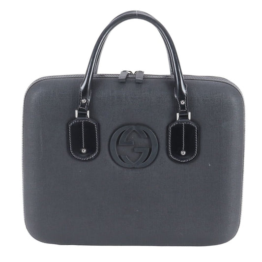 Gucci Interlocking Leather Business Document Briefcase Tote Ene