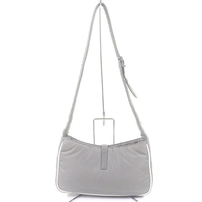 Saint Laurent Paris Nylon Cassandra Logo Shoulder Bag Gray — view 3