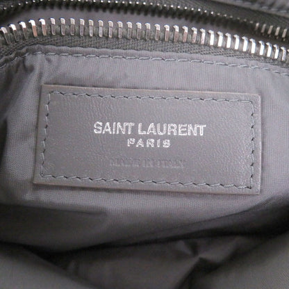 Saint Laurent Paris Nylon Cassandra Logo Shoulder Bag Gray — view 8