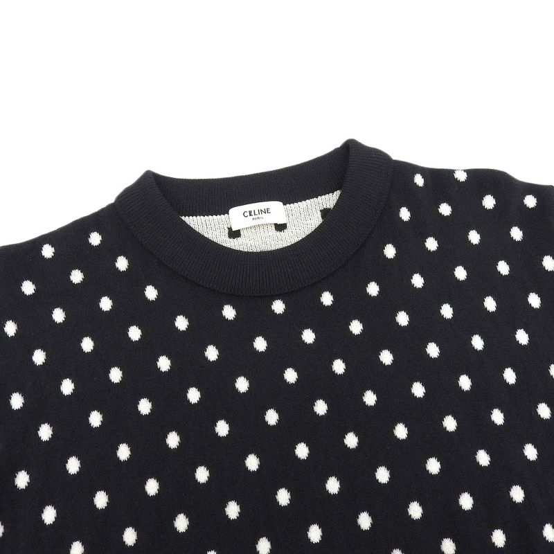 Celine By Edith Liman Celine 19AW 2019item Dotted Crewneck Knit 100% Wool Men's