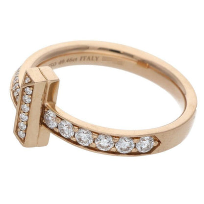 Tiffany & Co T One Narrow 18K Pink Gold Diamond Ring Men's Size 13
