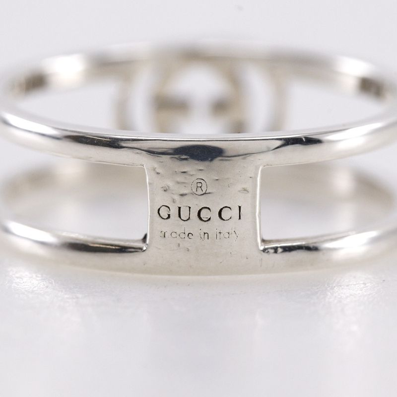Gucci G Logo Ring Silver 925 Size 10 Ladies 2.0g Ring