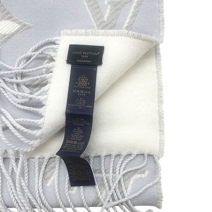 1942 Louis Vuitton Scarf LV Escential Shine M78895 Light Gray Wool Monogram