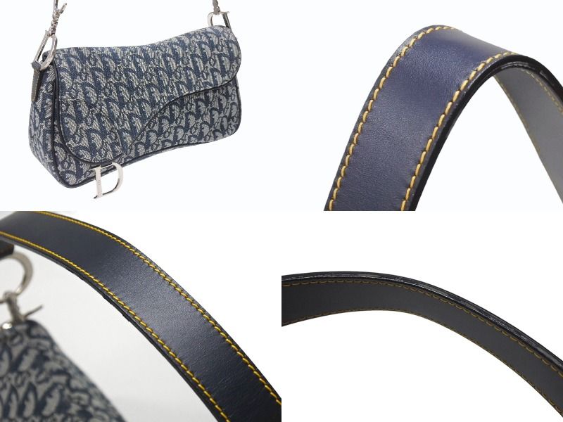 Dior Trotter Line Saddle Bag Navy Silver — view 4