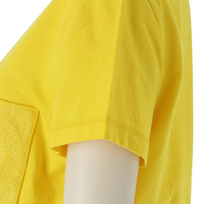 Hermes Cotton H Embroidered Pocket Short Sleeve T-shirt Top Yellow 38