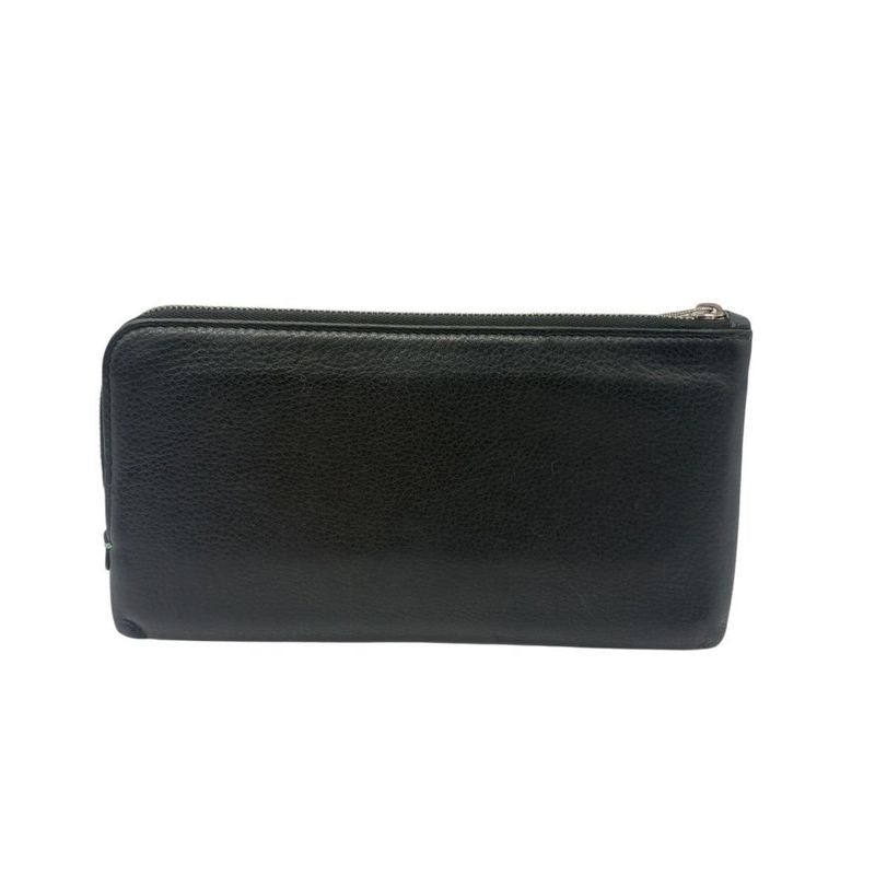 3018 Tiffany & Co Tiffany & Co Zip Wallet L-Shape Black Light Blue Silver