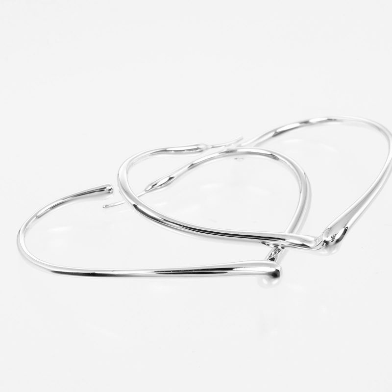 Tiffany & Co Open Heart Hoop Medium 925 Silver Ladies 9.85g Earrings