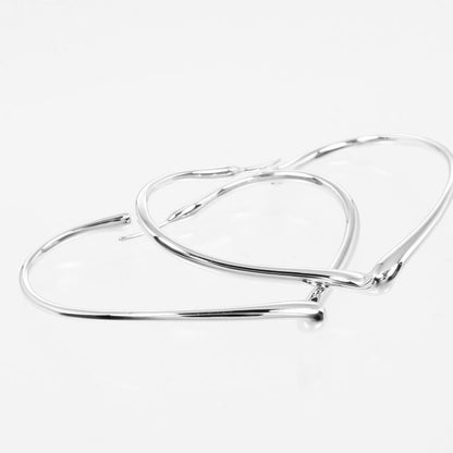 Tiffany & Co Open Heart Hoop Medium 925 Silver Ladies 9.85g Earrings