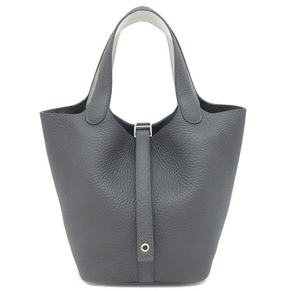 Hermes Handbag Picotin Lock PM Eclat Taurillon Clemence Vorsoft Ardoise × Gris