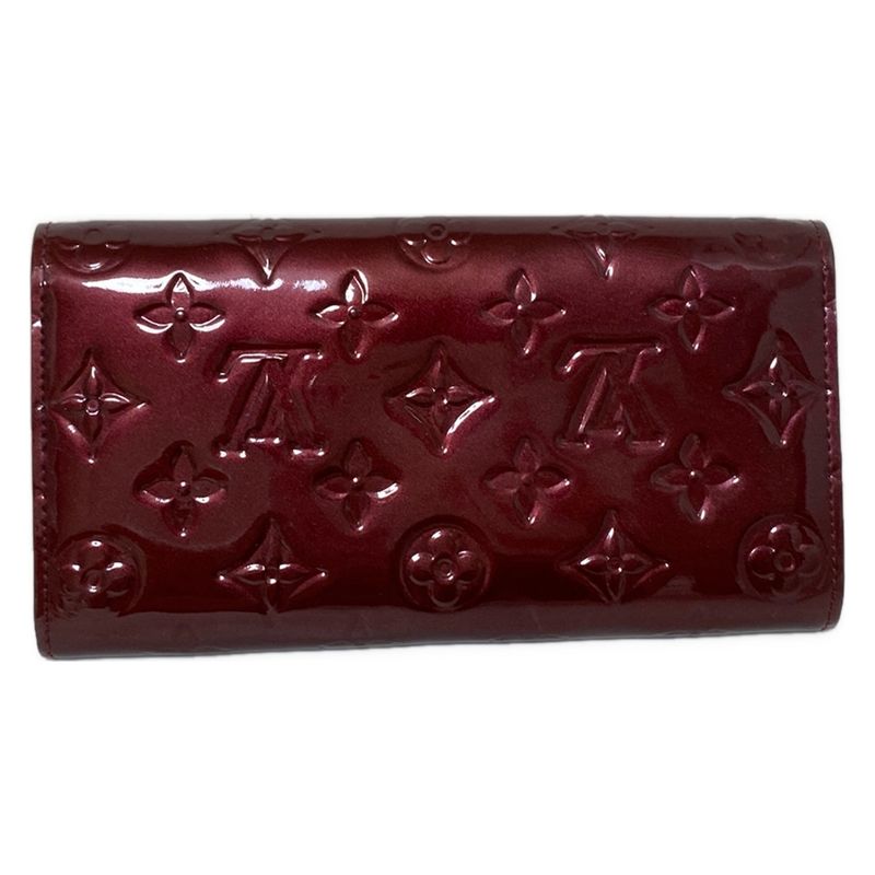 Louis Vuitton Monogram Vernis Portefeuille Sarah NM M91521 Rouge Fauviste