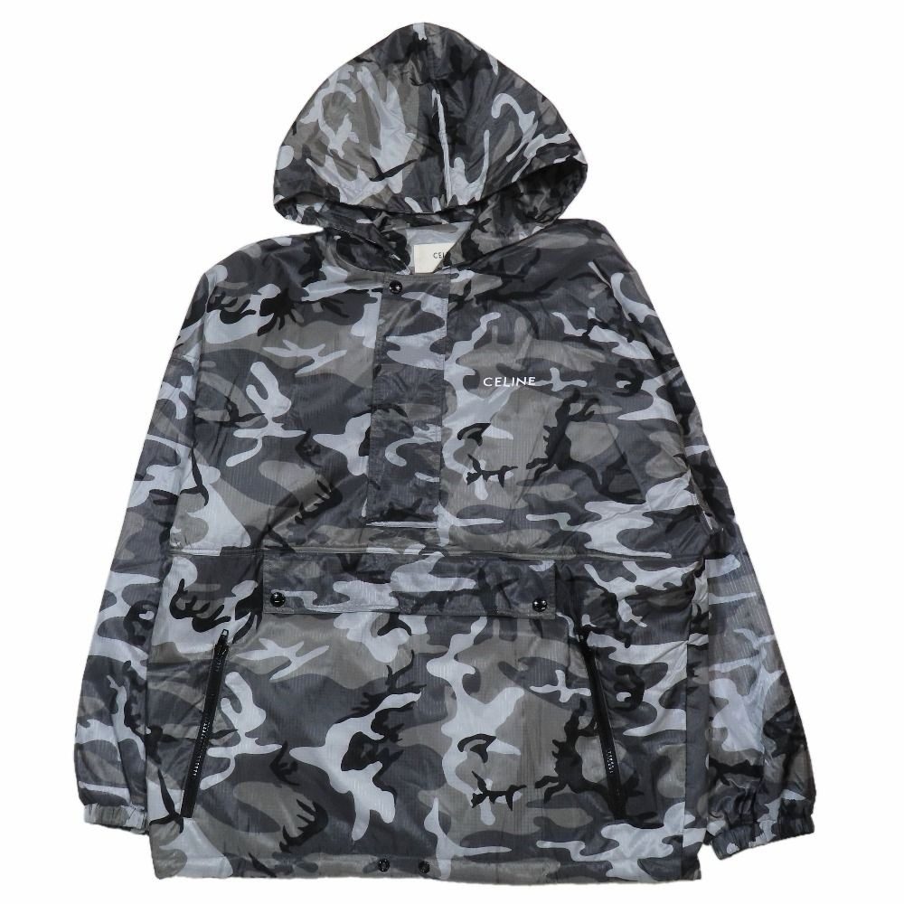 Celine Eddie Era Camouflage Pullover Nylon Jacket Windbreaker 44 Gray