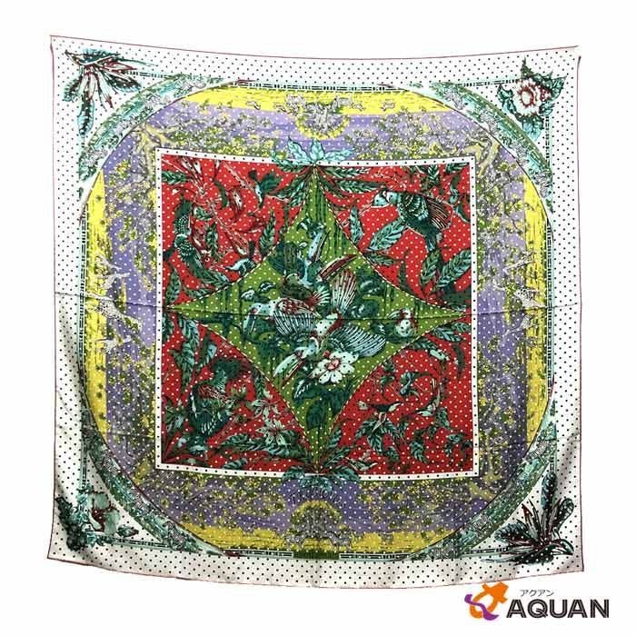 Hermes Carre 140 Shawl Tropiques Tropical Flowers Birds Animal Silk New Vintage