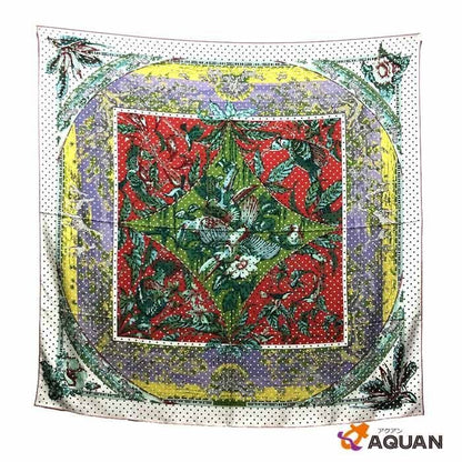Hermes Carre 140 Shawl Tropiques Tropical Flowers Birds Animal Silk New Vintage