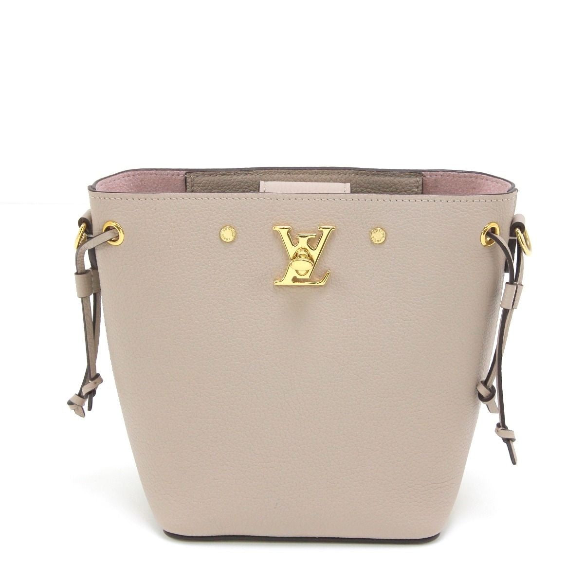 Louis Vuitton Nano Lockme Bucket Shoulder Bag Beige
