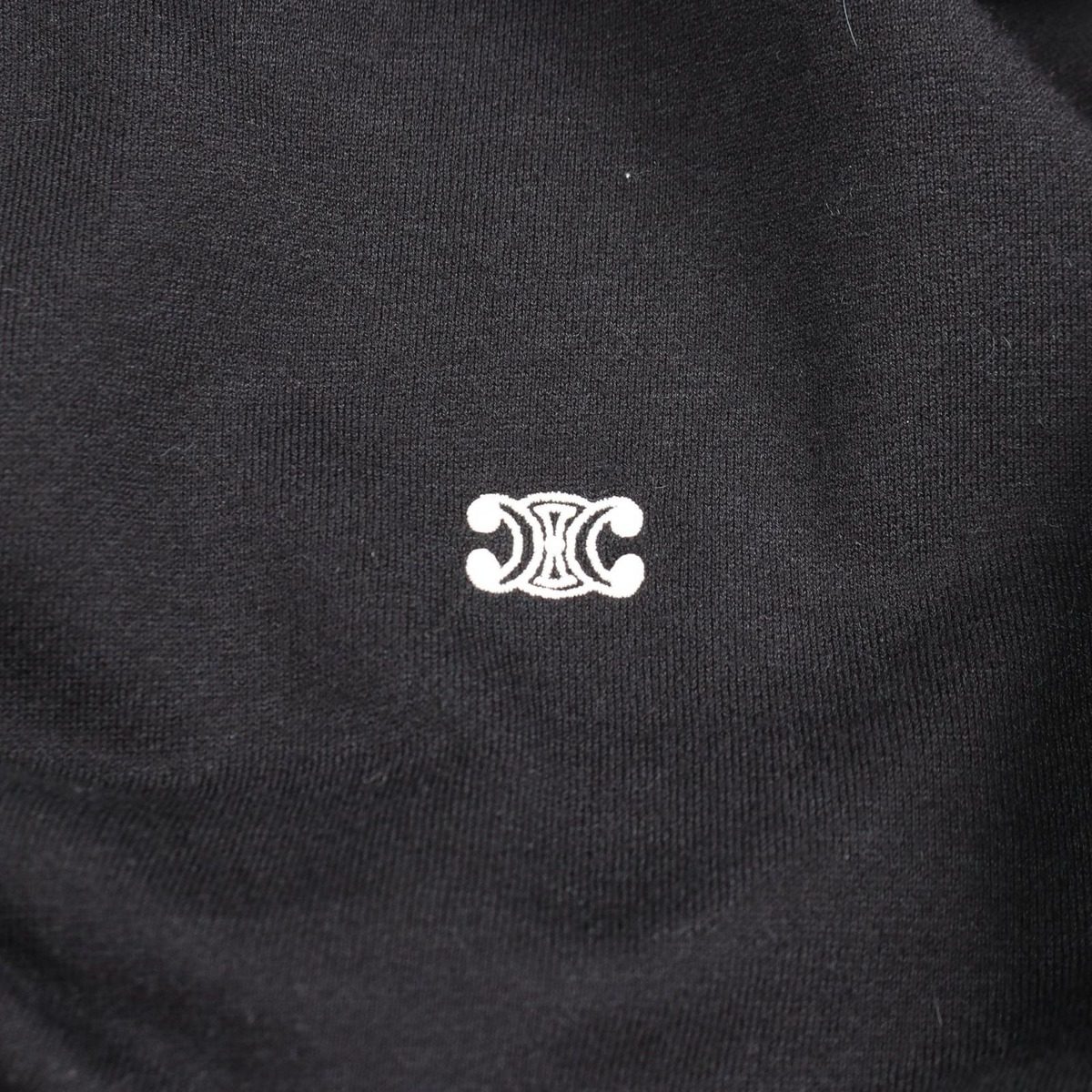 Celine Hoodie Triomphe Embroidery Luzf Die Black Cotton Cashmere — view 9