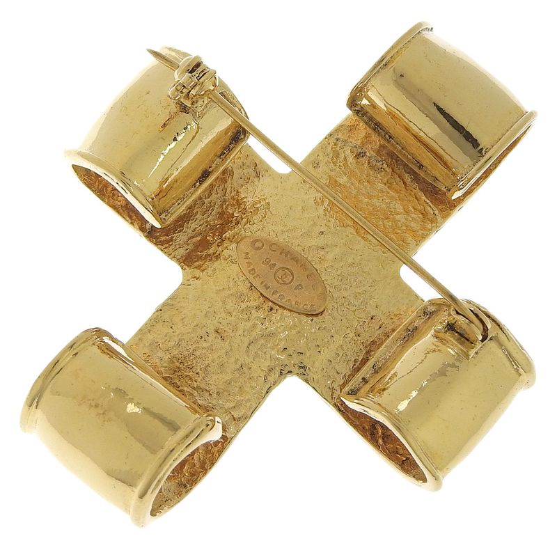 Chanel Cross Coco Mark Vintage Gold Plated 94P Ladies 33g Brooch