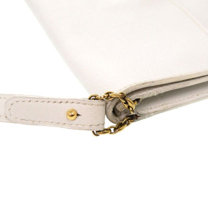 Hermes Vaugo River White Gold Hardware 00K Engraved Vintage Shoulder Bag White
