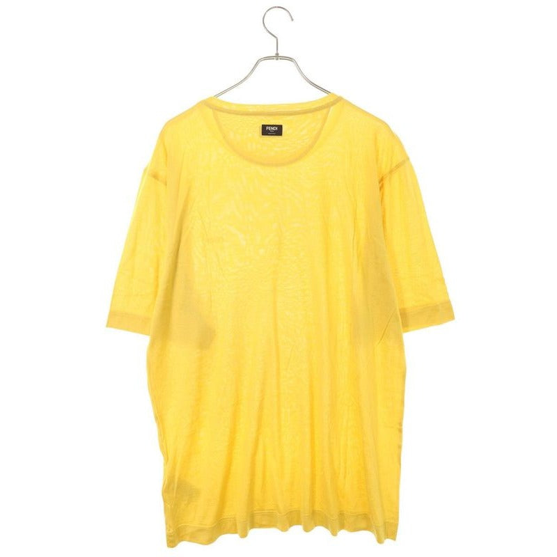 Fendi Fy0936 ABQS Logo Embroidered Silk T-Shirt XXL — view 2