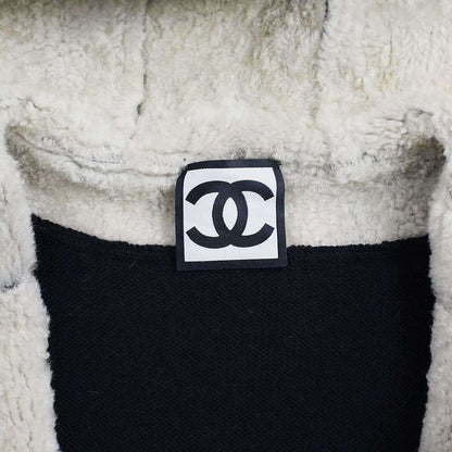 Chanel 2008aw Sport Line Sher Ring Mouton Hooded Vest P33735w04172 Black 38