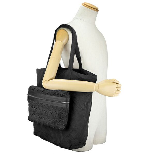 Bottega Veneta Clutch Bag Light Webbing Black