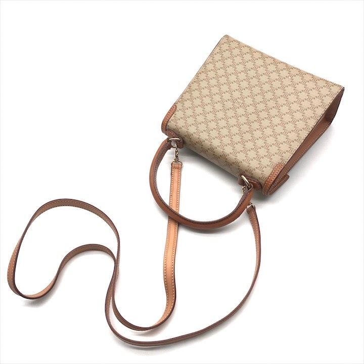 Celine Macadam Triomphe Circle 2-Way Bag Beige