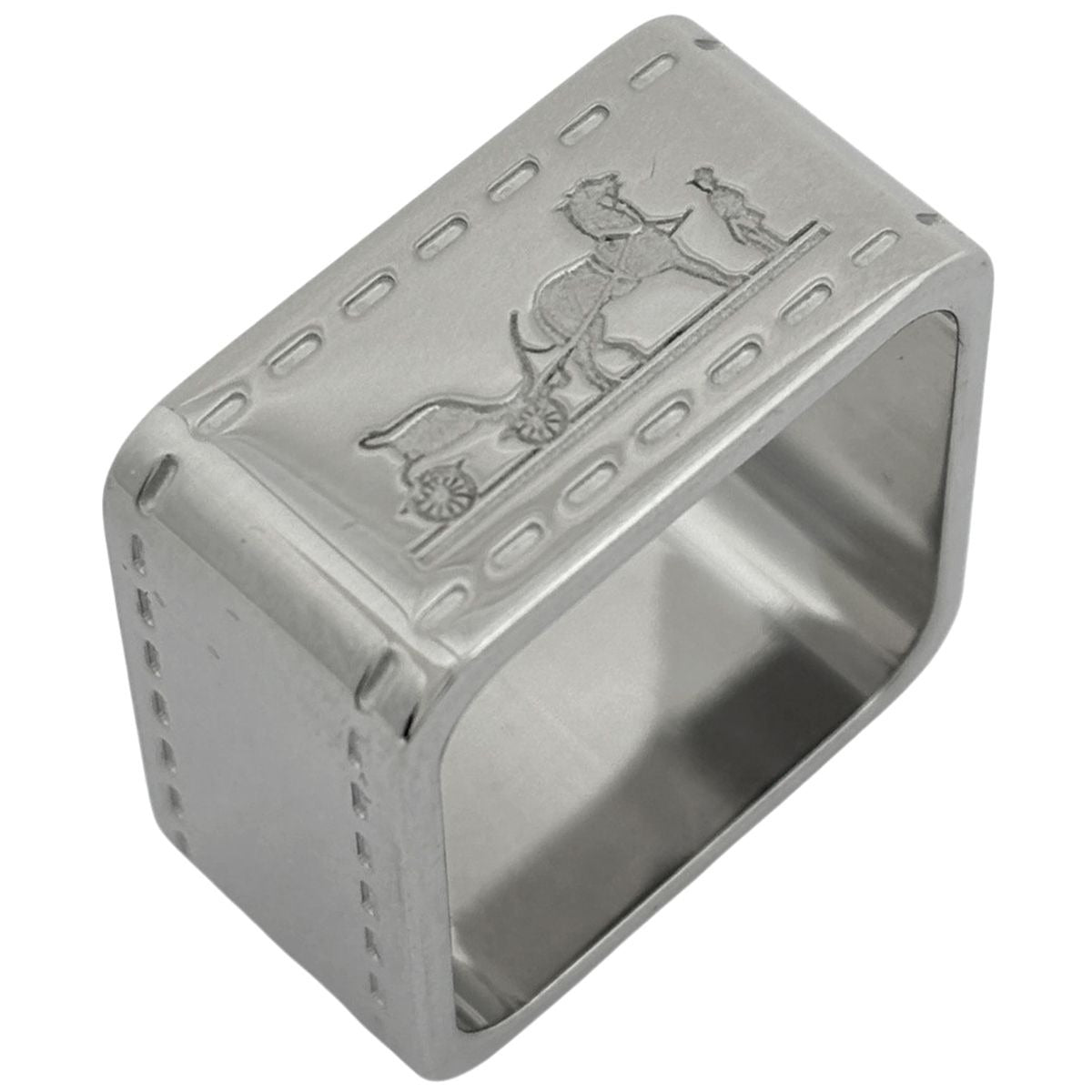 Hermes Bolduc Scarf Ring Closure Metal Silver