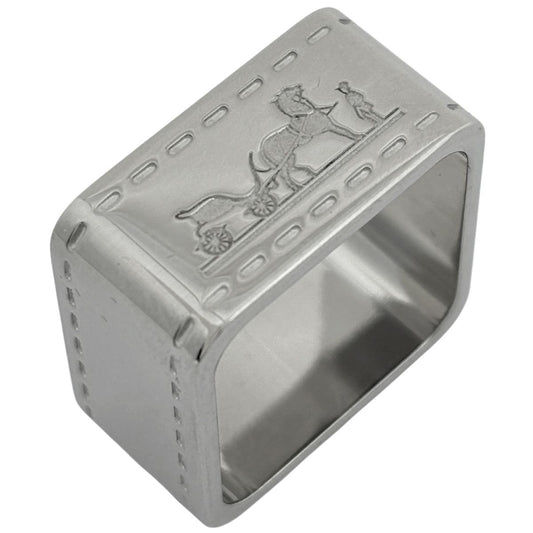 Hermes Bolduc Scarf Ring Closure Metal Silver