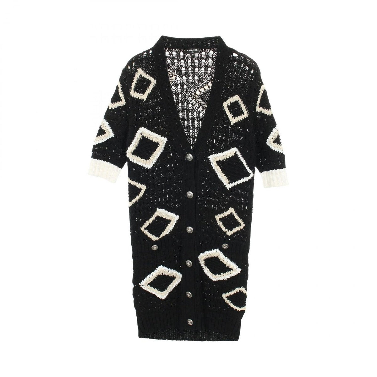 Chanel Cardigan CC Logo Button Cotton