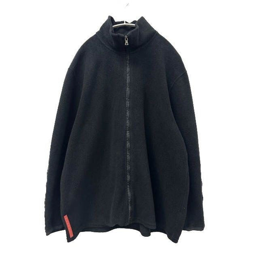Prada Sport Sports Archive Fleece Zip Up Jacket Black