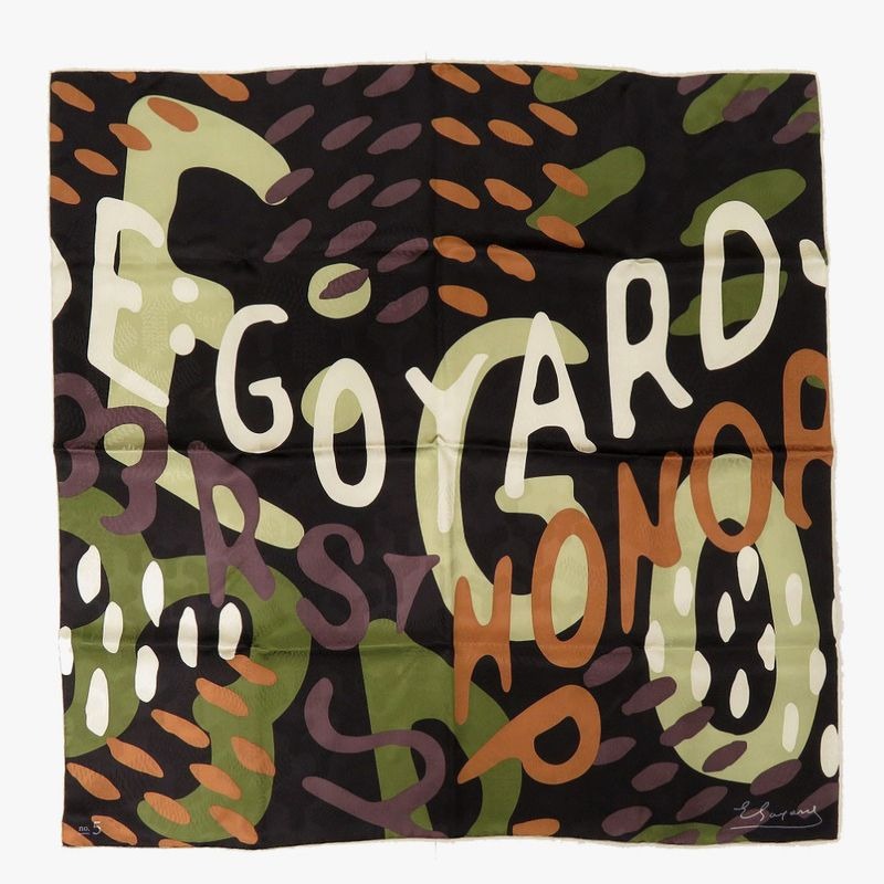 Goyard No5 Silk Black Scarf 0168