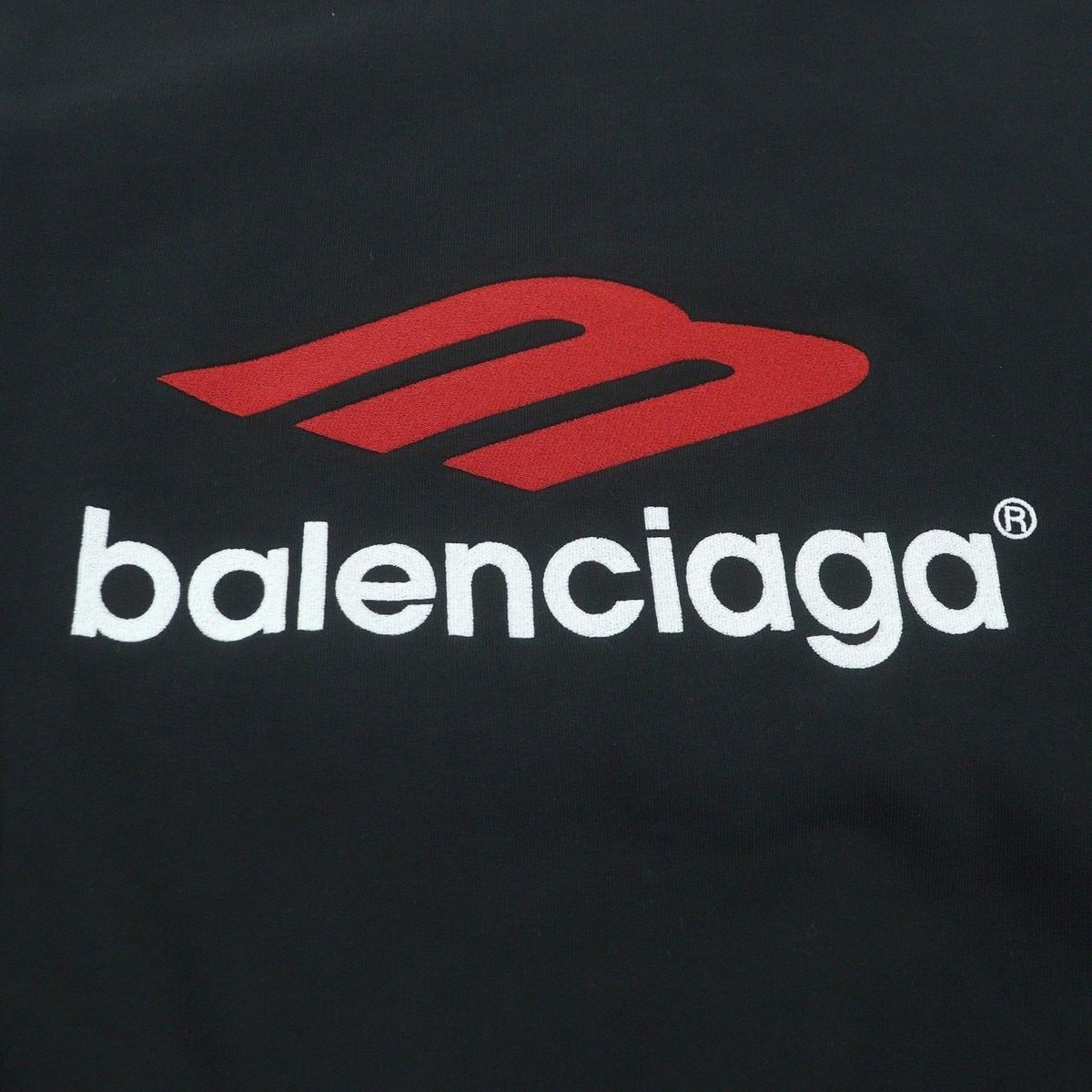 Balenciaga Double Front Crew Tape Logo Distressed Oversize Sweatshirt Trainer — view 4