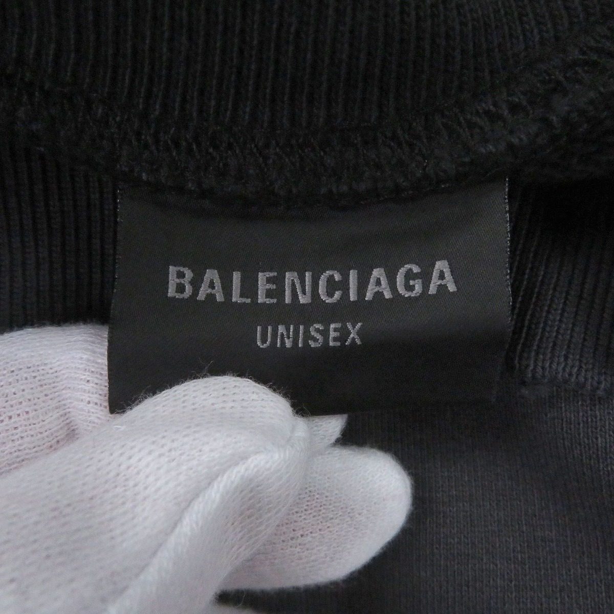Balenciaga Double Front Crew Tape Logo Distressed Oversize Sweatshirt Trainer — view 5