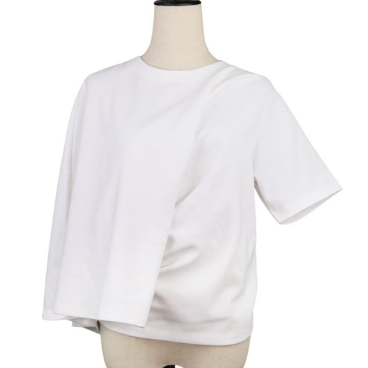 Loewe Cropped Draped T-Shirt Asymmetrical Deformed Cut and Sewn L White Women's