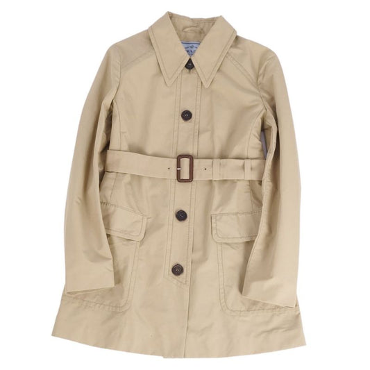 Prada Coat Belted Stainless Steel Collar Coat Balmacánco