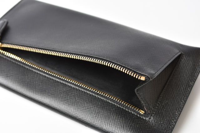 Prada Wallet Chain Wallet Long Wallet 1mf002 Saffiano CITY NERO Black