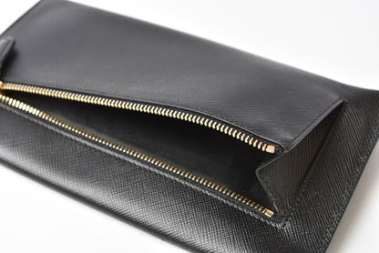 Prada Wallet Chain Wallet Long Wallet 1mf002 Saffiano CITY NERO Black