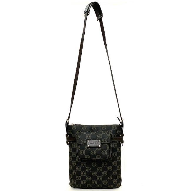 Loewe Shoulder Bag Gray Brown Anagram with Pouch