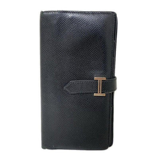 Hermes Long Wallet Bearn Souffle Black New Shape Hardware