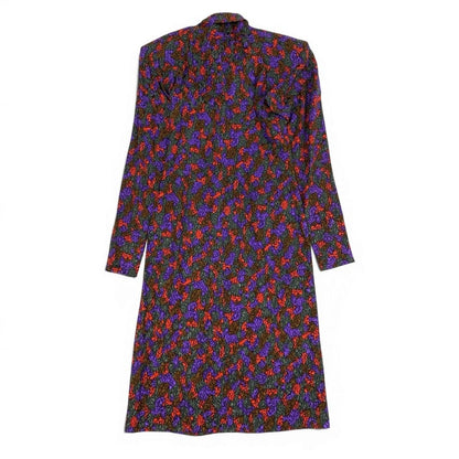 Saint Laurent Vintage Rive Gauche Yves Ribe Bowtie Dress Long All Over Pattern — view 3