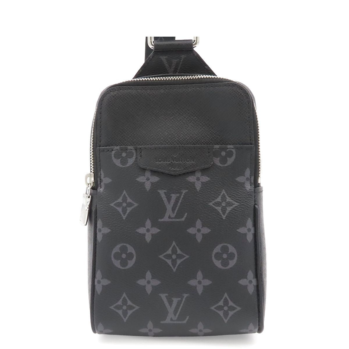 Louis Vuitton Outdoor Sling Bag Noir Silver Taigarama Monogram Eclipse Taiga